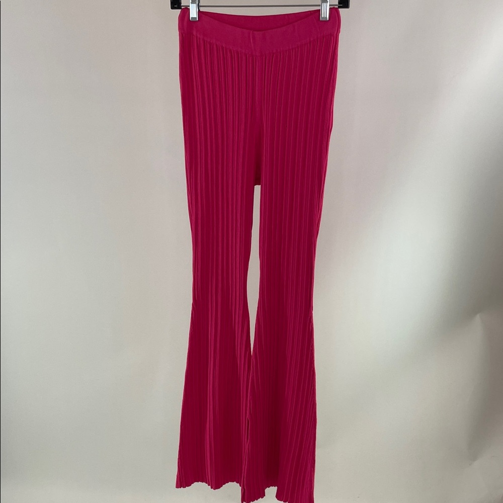 Adam Lippes x RTR High Waisted Ribbed Pants in Barbie Pink, M - Picture 2 of 12